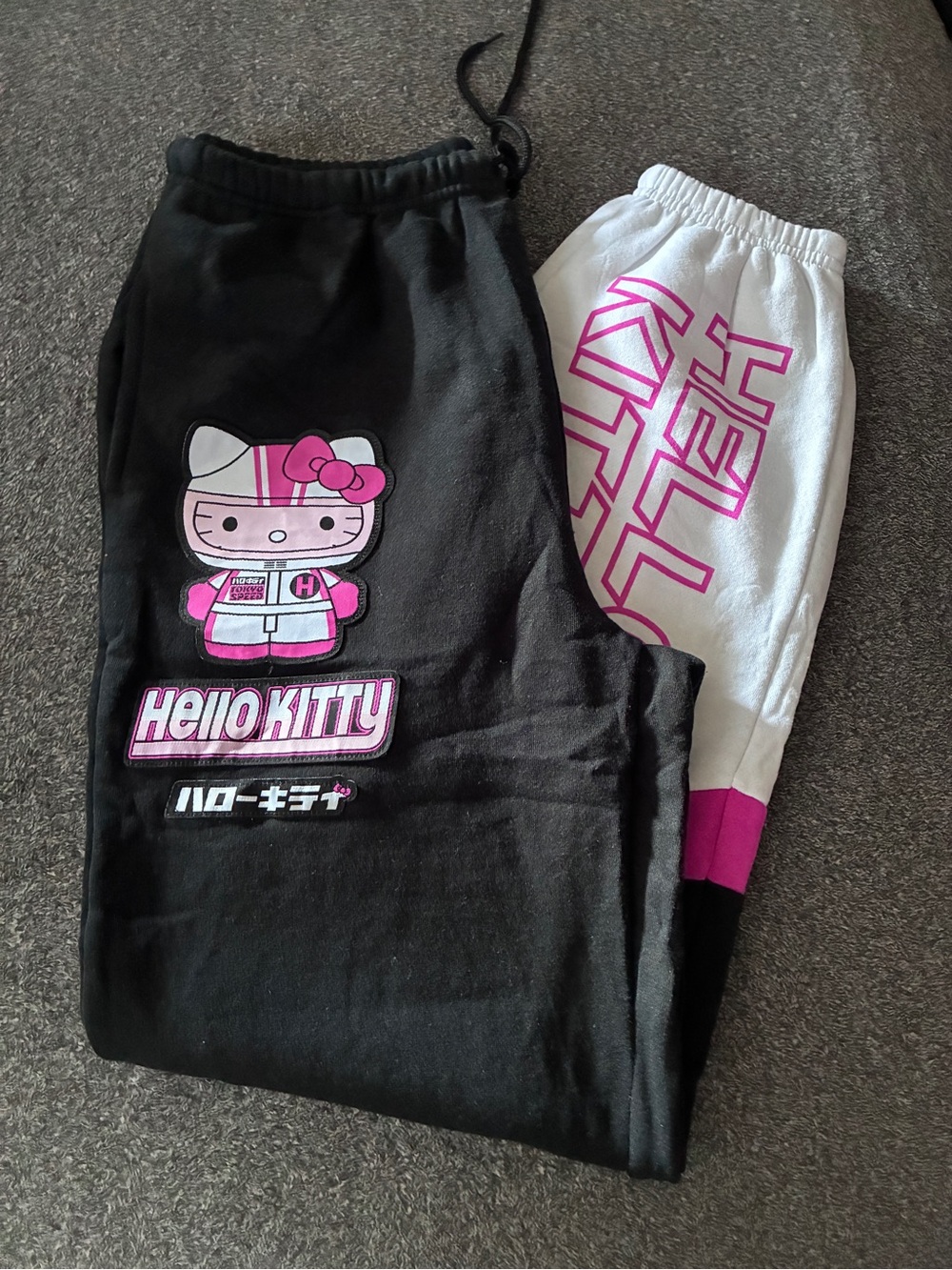 Hello Kitty Black, White & Pink Colorblock Jogger Pants